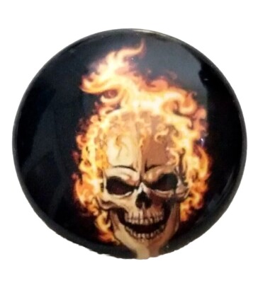 SKULL FIERY 18mm/20mm GINGER SNAP BUTTON POPPER FOR INTERCHANGEABLE JEWELRY