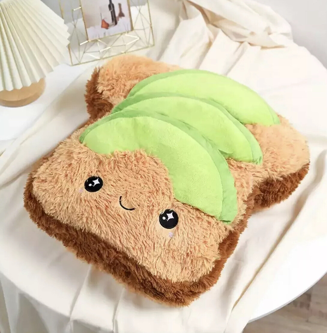 Cojín para tostadas de aguacate aprox 43 cm con manta único gran regalo de cumpleaños para niños
