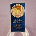Mini Mint Fractional Enamel 1973 JFK Half Dollar .925 Sterling Silver Art Bar