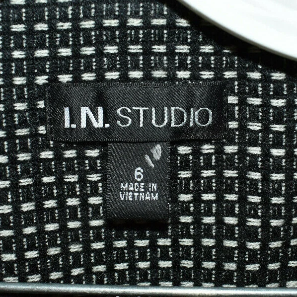 I.N. Chaqueta Blazer STUDIO Negra Forrada Pata de Gallo Talla 6 Foto 2 de 3