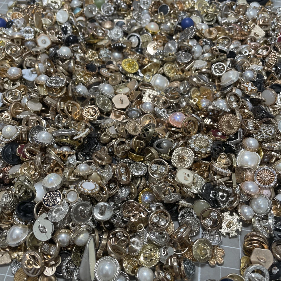 Vintage Metal Composite Buttons 50x for Jewelry Making or Sewing Read Descripton - Image 3 of 4