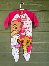 Vintage THE LION KING Sleeper Pajamas Footed Girls Pink Nala Size 1T NWOT