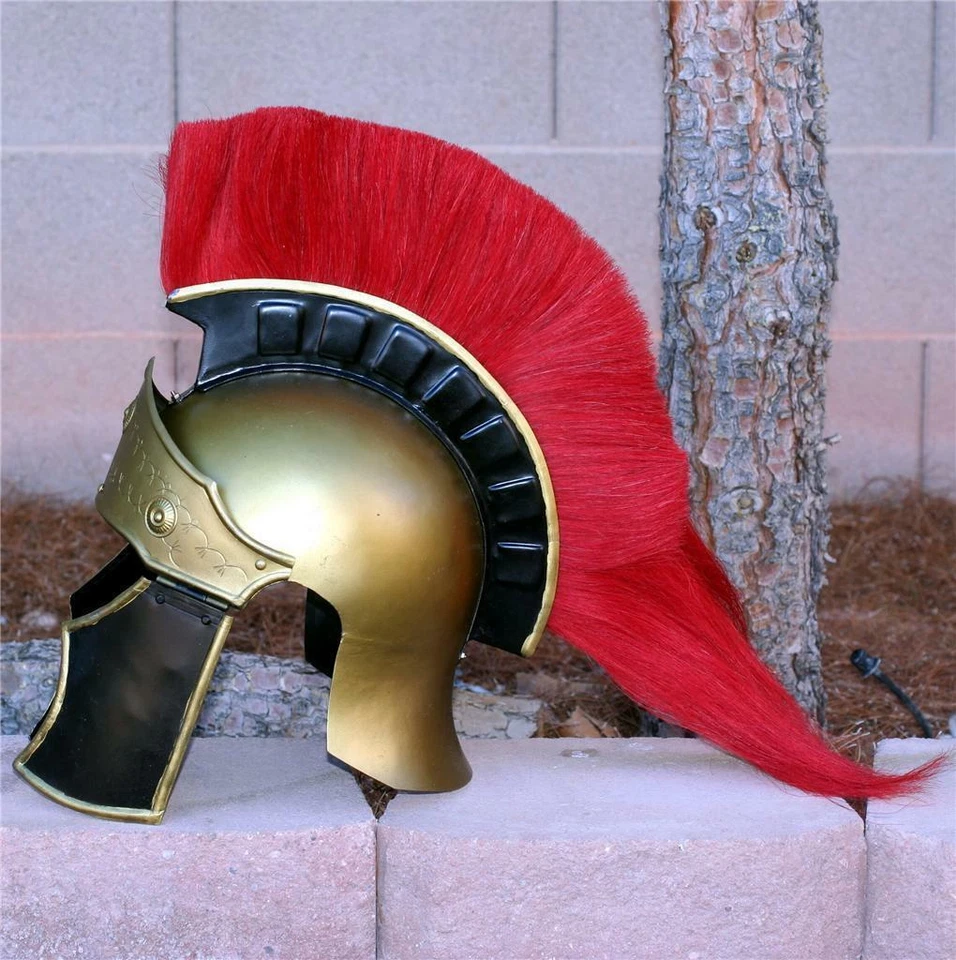 RÖMISCHER ANTIKE LEGIONAIRE CENTURION STAHLHELM-RÜSTUNG MIT ROTEM FEDERHELM - Bild 1 von 1