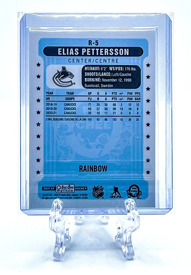 ELIAS PETTERSSON 2021 O-Pee-Chee Platinum #R-5 RETRO RAINBOW PARALLEL INSERT - Image 2 of 2