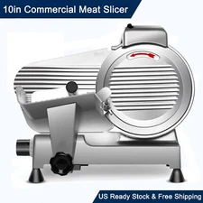 Zomagas Home Deli Food Meat Slicer Electric Removable 10in Stainless Steel Blade