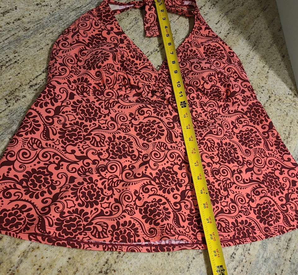 Liz Lange Maternity Tankini Top Suze XL Swimwear V-neck Halter Padded Paisley - Image 3 of 4