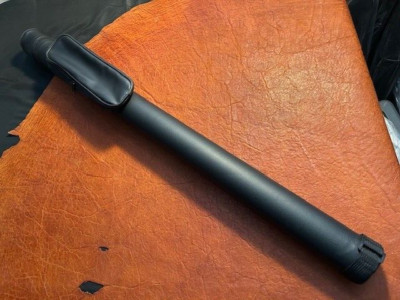 TNT Round Hard 1x1 Pool Cue Case. One Long Pocket. Shoulder Strap.