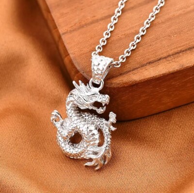 Royal Bali Collection - Atemberaubender großer 925 Sterling Silber Drachen Anhänger (~6 g)