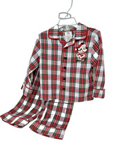 Disney Store Mickey Mouse Plaid Pajama Set Holiday Boys Christmas Size US 2