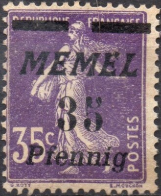 GERMANY Territory of MEMEL 1922 -65- MNG 35 pf. su 35 c. #S#DRM
