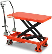 LiftinGear 150kg Hydraulic Mobile Scissor Lift Platform Table Trolley Cart