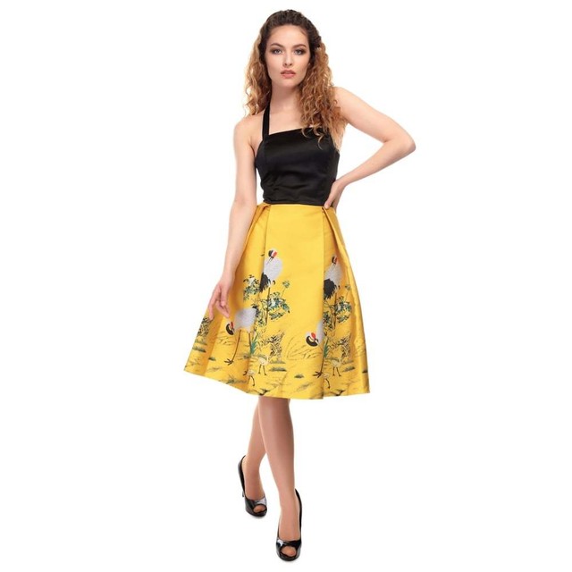 mustard swing dress
