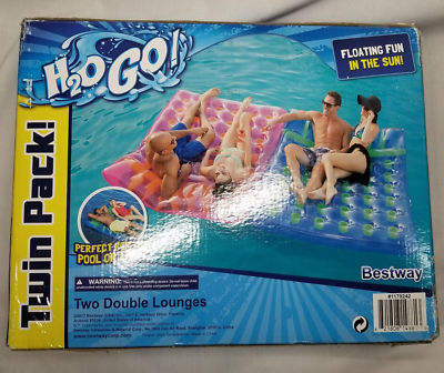 H2O GO Double Drifter Lounge Twin Pack Bestway USA NEW UNUSED