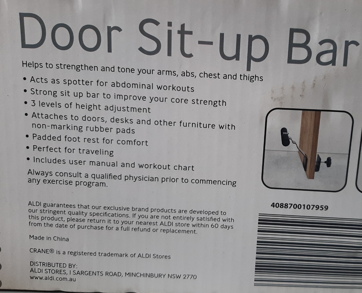 CRANE DOOR SIT-UP BAR DOOR GYM SET COMBO NEW IN ORIG box VGC