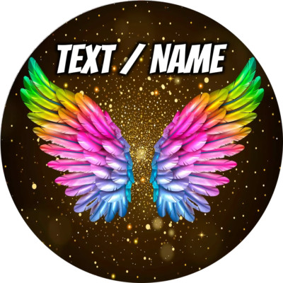Engelsflügel Tortenaufleger Party Deko essbar individuell personalisiert Name Regenbogen Neu