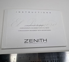 2001 Zenith Chronograph Movement w/ Fly Back w/ Moonphases Instructions Manual