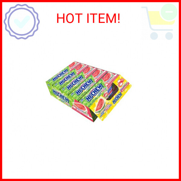 HI-CHEW Watermelon Sticks, 15-Pack, Soft & Chewy Candy, 1.76oz Each, Bulk Candy
