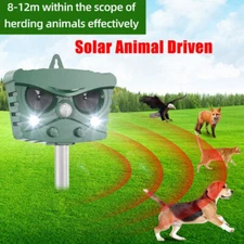 Animal Repeller Ultrasonic Solar Power Bird Dog Cat Skunk Deer Raccoon Repellent