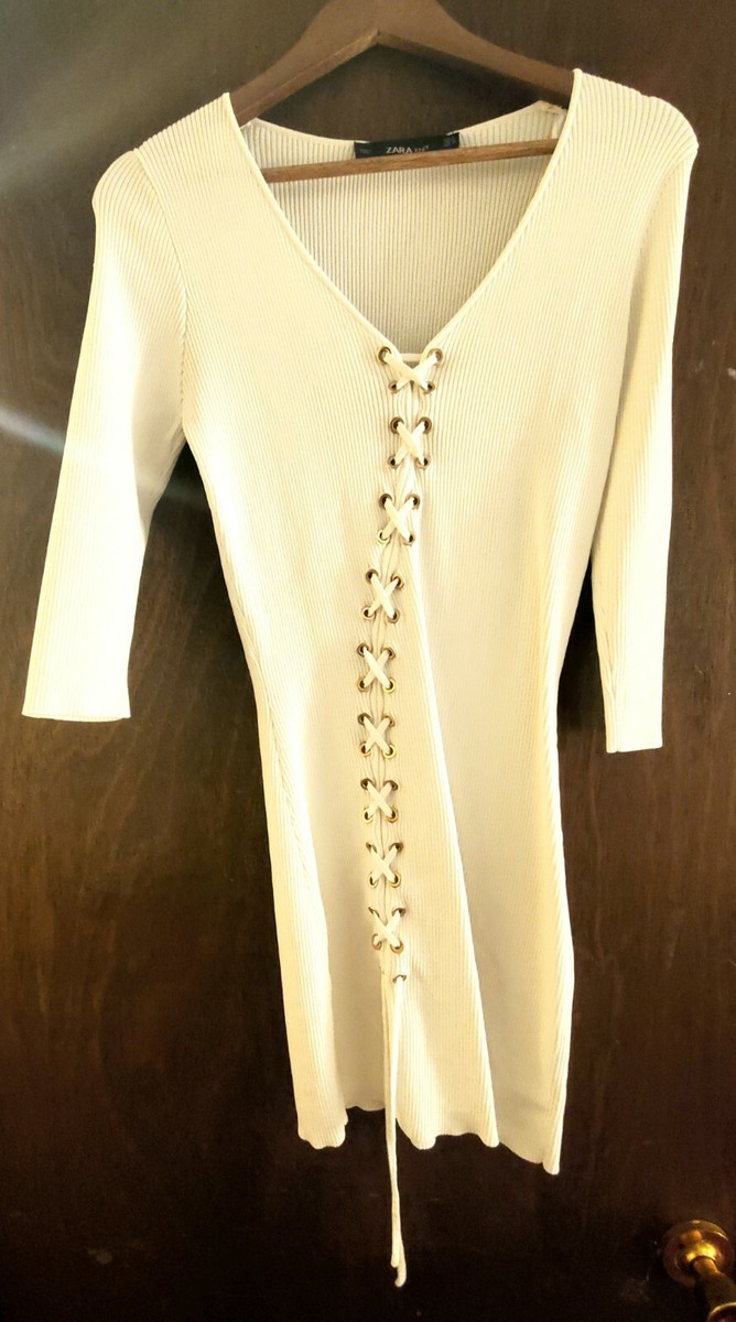 White Zara Knit Dress (medium) | eBay White Zara Knit Dress (medium) | eBay