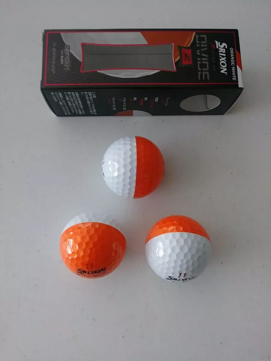 NEW! Srixon Z-Star DIVIDE XV Balls - Orange/White - 1 Sleeve (3