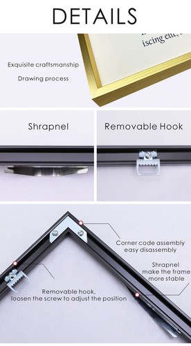 Metal Picture Photo Frames Kit DIY Gold, Painting Frame for Wall Art, Home Decor - Picture 6 of 13