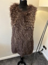 Theory Caris Bavarian C0900106 Coyote Fur Brown Gilet Sleeveless Vest S S/p