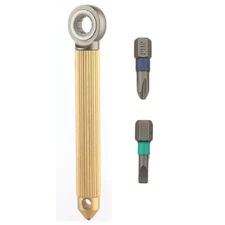 1PC Brass S2 Steel Multi Tools Card Screwdriver Pocket Outdoor Keychain EDC