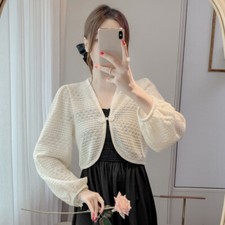 Pizzo Donna Bolero Coprispalle Mantella Top Corto Cardigan Cinese Rétro Qipao