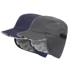 Waterproof Men's Winter Hats Warm Fleece Lined Earflaps Baseball Cap