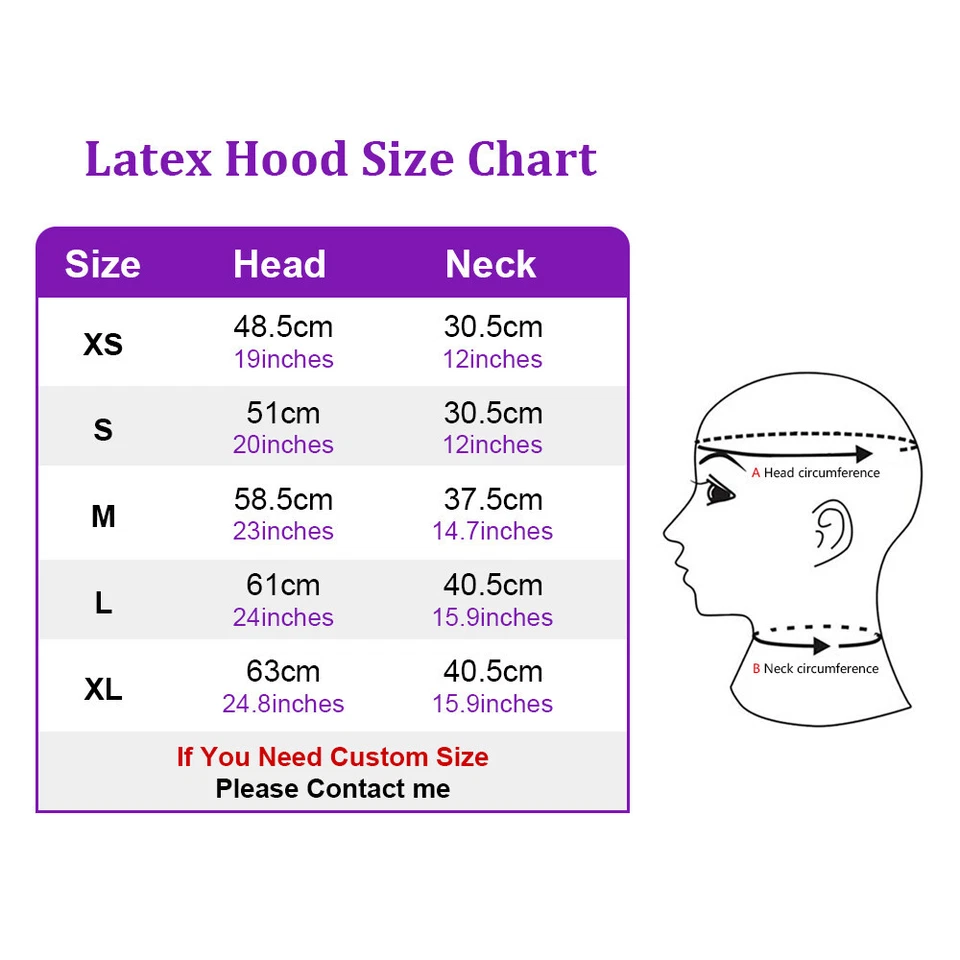 Latex Hood with Mouth Sheath Back zip Rubber Mask Fetish BDSM Outfits 0.4mm - Image 2 of 3