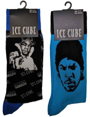 ICE CUBE - OFFICIAL PORTRAIT LOGO SOCKS - ADULT SIZE UK 7-11 / EU 40-45