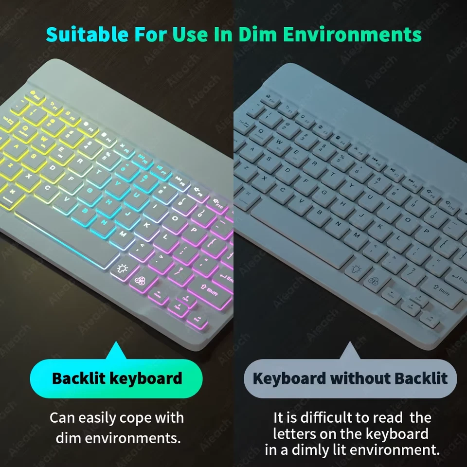 Wireless LED Backlit Keyboard & Mouse - Rechargeable RGB, 2.4GHz for PC/Laptop - Image 2 of 4