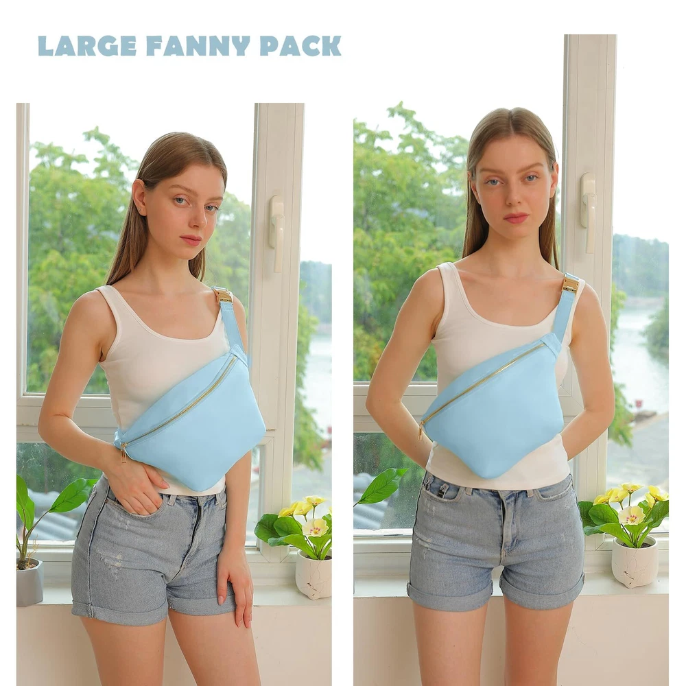 Large Belt Bag Crossbody Stadium Bag Plus Size Concert Bag for Women Water-Re...