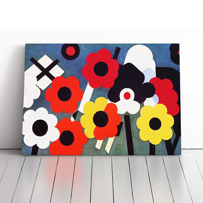 Electrifying Flower Market Abstract Canvas Wall Art Print Framed Picture Decor