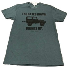 Locally Grown Clothing Co. Tailgates Down Drinks Up Blue T-Shirt Made in USA