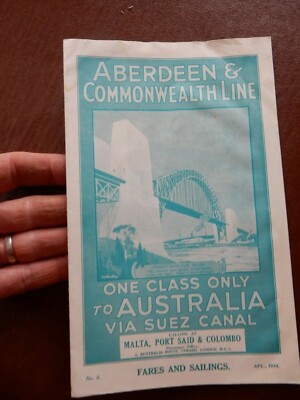 Aberdeen & Commonwealth 1934 getragene Kopie Tarife etc  