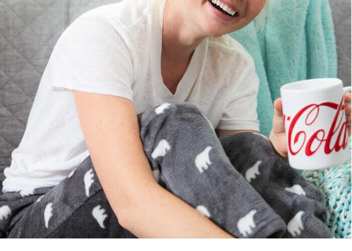 Coca-Cola Polar Bear Mens Unisex Fuzzy Soft Cozy Lounge Pajama