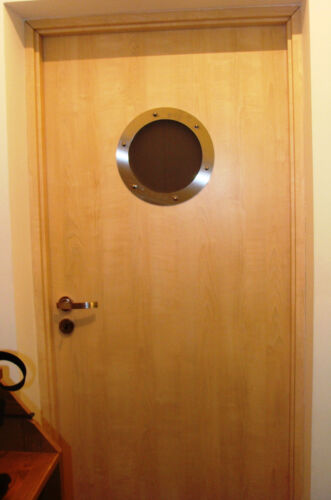 PORTHOLE FOR DOORS STAINLESS STEEL phi 230 mm flat - Picture 1 of 8