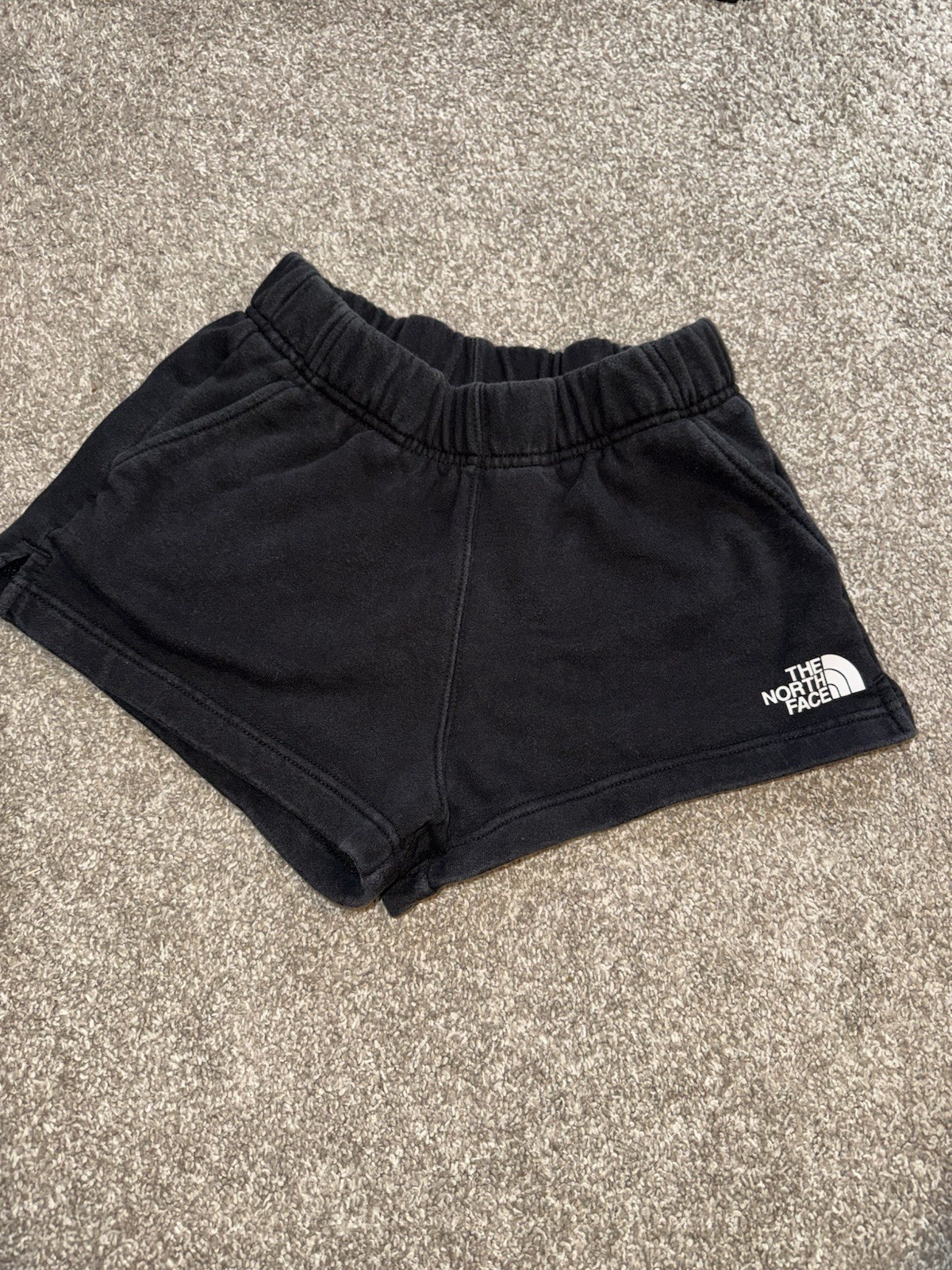 The North Face Women's Black Fleece Cotton Sweat Shorts Elastic Waist Pockets S