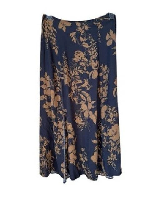 Reformation 2p Midi Skirt Black Floral Sexy Fall Side Slit Zoe - Image 2 of 4