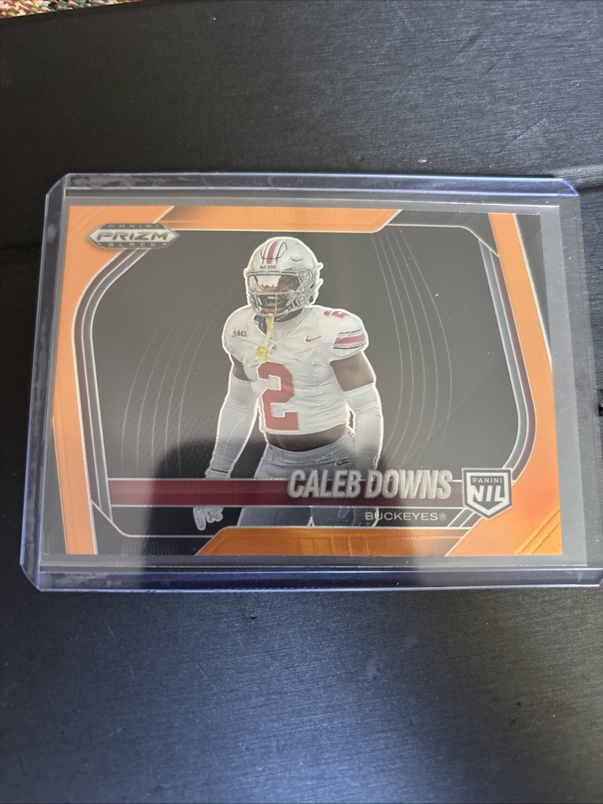 Panini 2025 Prizm Black Caleb Downs Rookie Orange Prizm #190 Ohio State /49