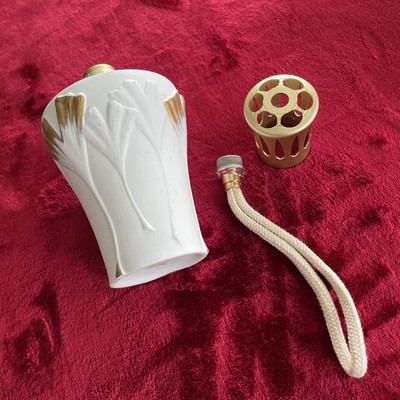 LAMPE BERGER Aromalampe Artoria Limoges Made In France Keramik mit Gingkoblätter