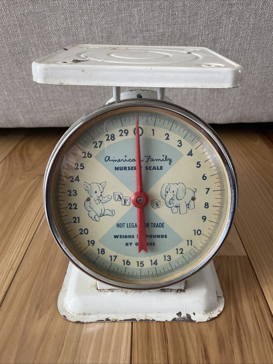 アンティーク雑貨 Vintage American Family Nursery Scale Vintage American Family Baby Nursery Scale 1950's Weighs Upto 30