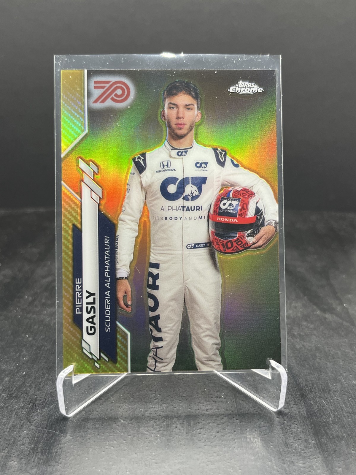 2020 Topps Chrome F1 Pierre Gasly Portrait 70th Anniversary Gold SP #11 (A)