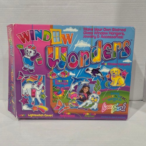 Vintage Lisa Frank Window Wonders Stained Glass Art Kit Casey and Friends 90sDIY