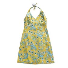 90s Vintage Lilly Pulitzer Brett Monkey Halter Summer Dress Size 6