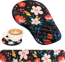 3 in 1 Ergonomic Mouse Pad and Keyboard Wrist Rest, Cute Mouse Pad with Wrist Su