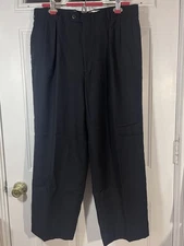 Perry Ellis Portfolio Mens Blue Classic Fit Pleated Trousers Dress Pants 36W 27L