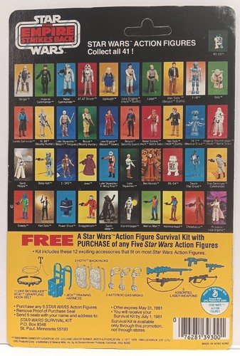 LUKE SKYWALKER STAR WARS ACTION FIGURE W 41 BACK CARD KENNER 1980 COMPLETE - Picture 3 of 12
