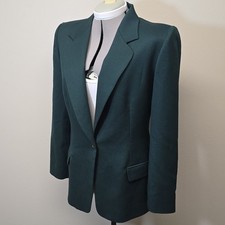 Vintage Pendleton Womens 100 Virgin Wool Blazer Size 12 Emerald Green USA Made